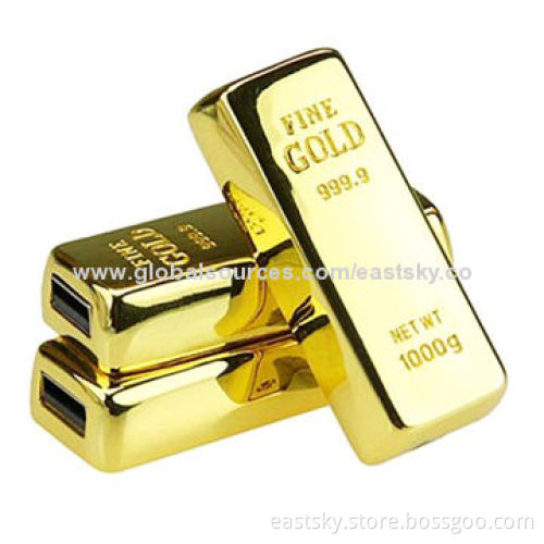Customized Goldbar-shaped USB Flash Drive , Up to 32GB Memory Capacity, No Driver Needed